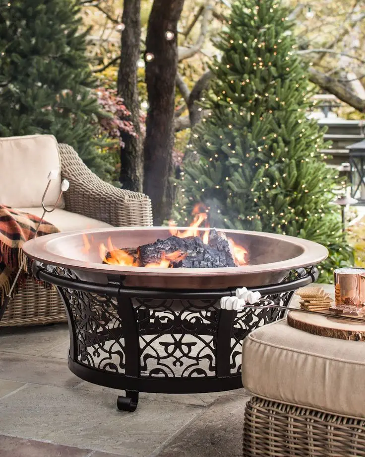 modern copper Fire Pit