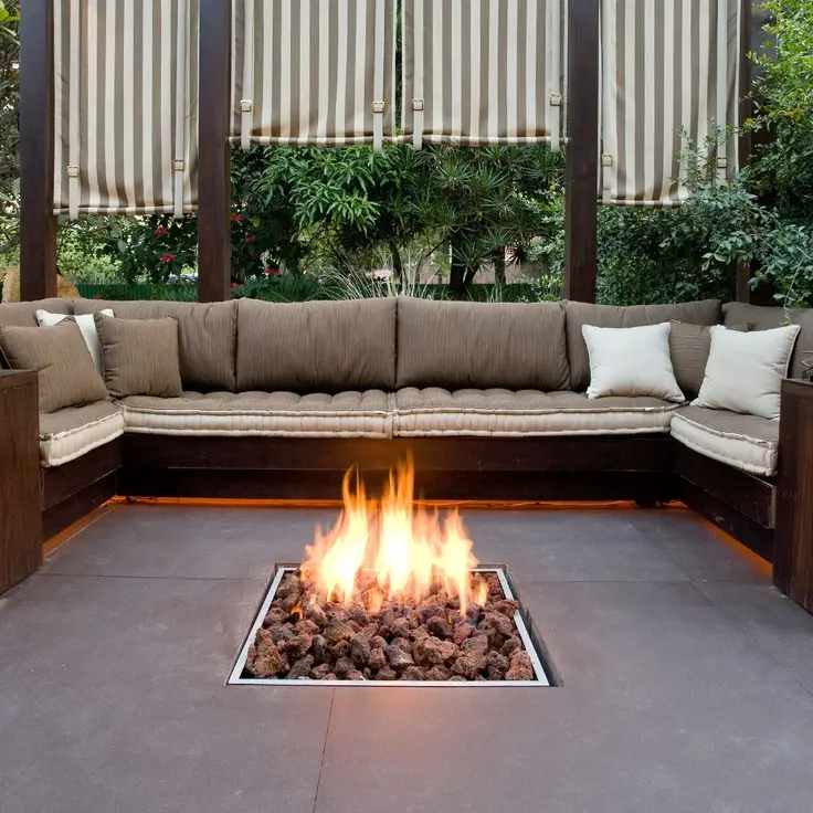 modern sunken Fire Pit