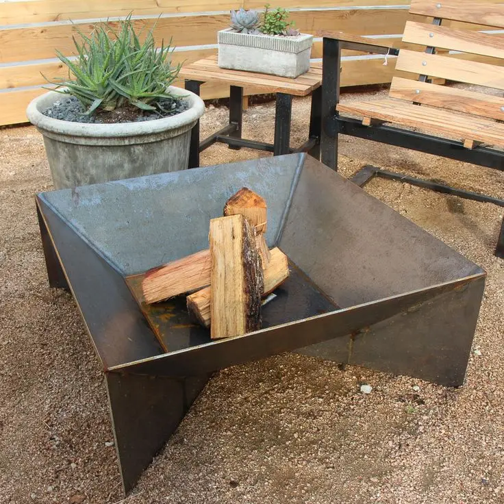 geometric steel Fire Pit