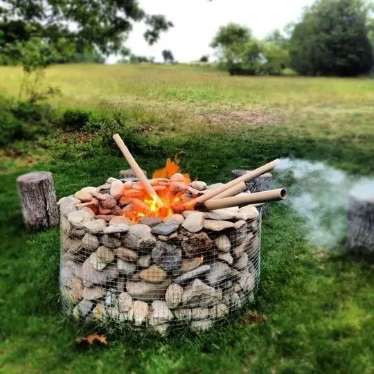 gabion Backyard Fire Pit