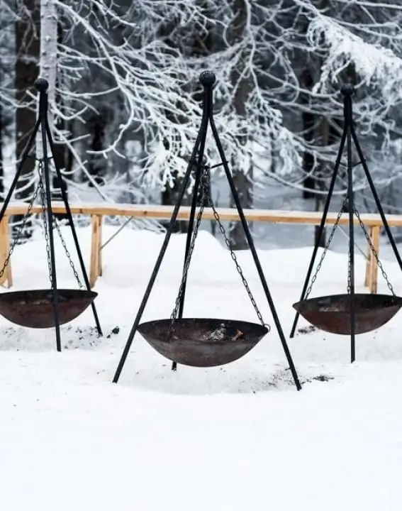 three freestanding Fire Pit