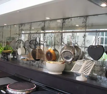 distressed mirror splashback