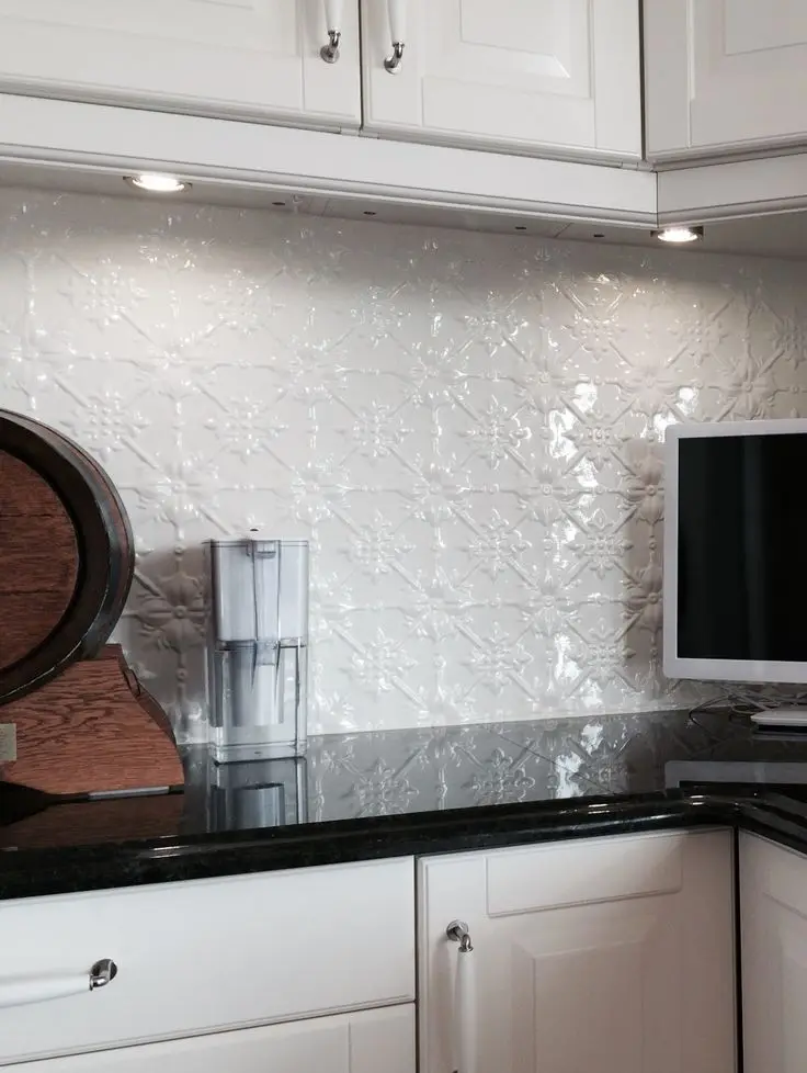 pressed metal splashback