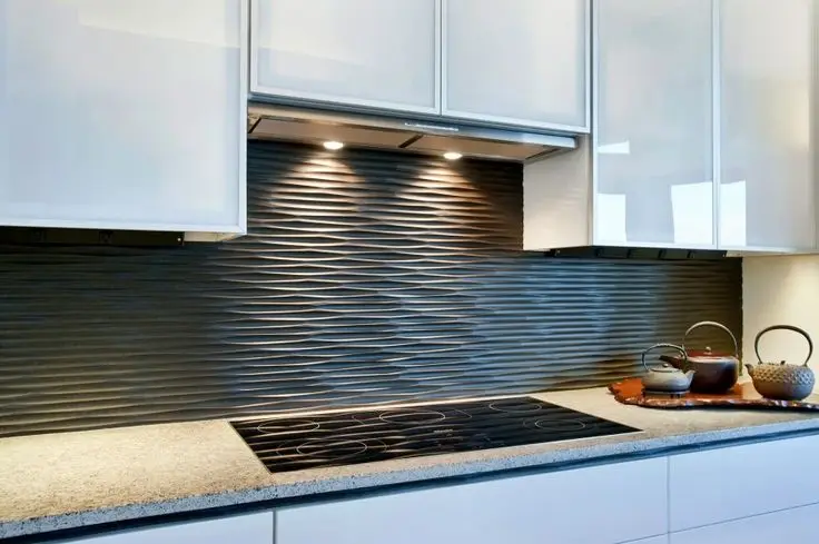 wavy textured splashback