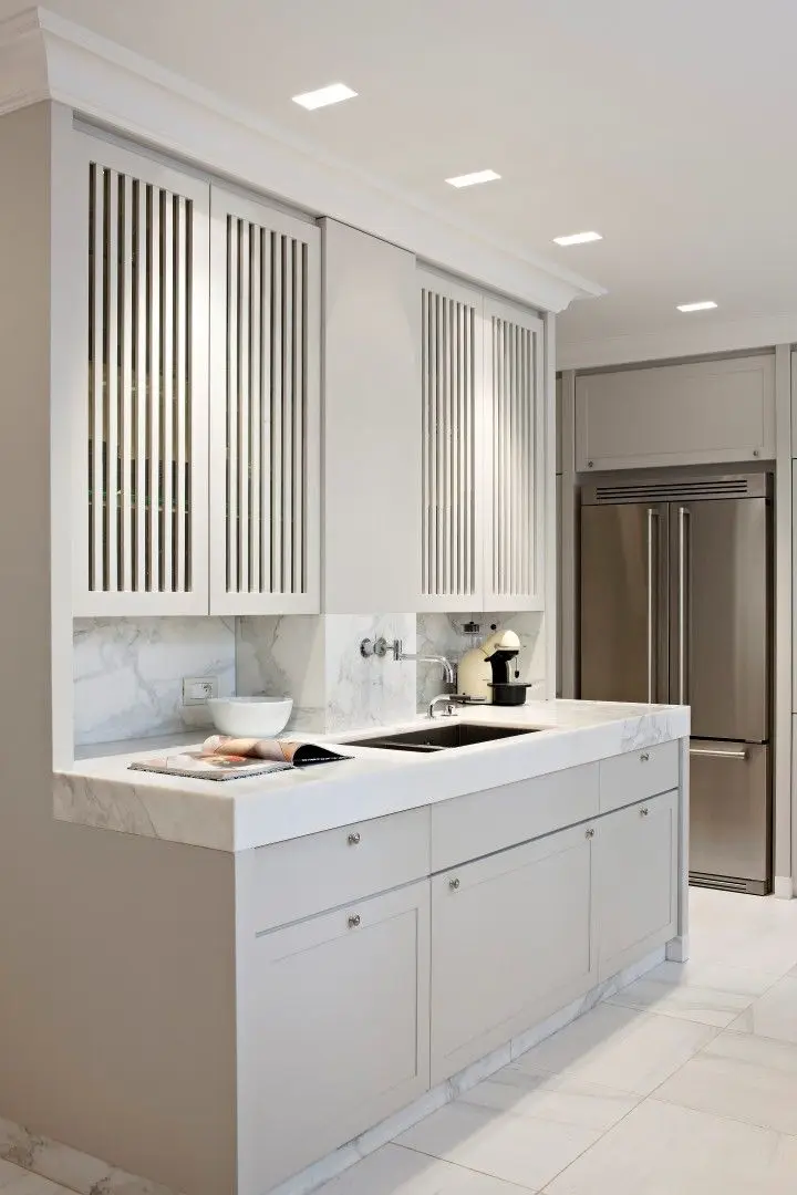 vertical louvered kitchen cabinets