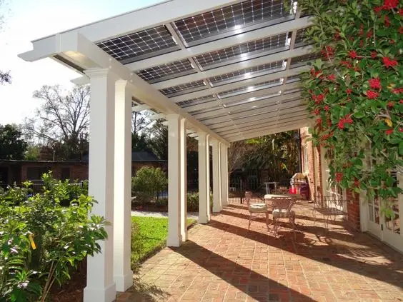 patio pergola with solar power roof