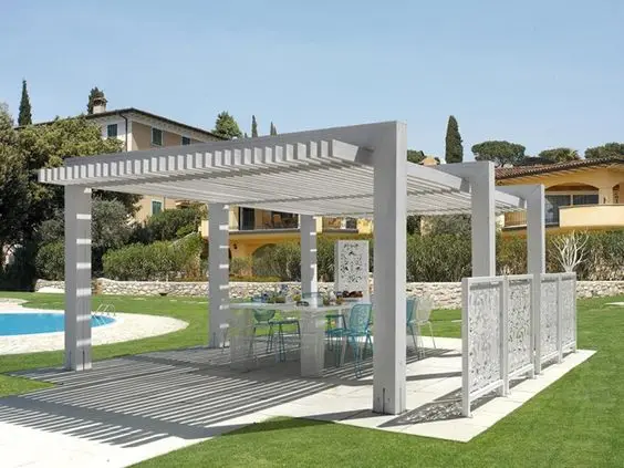 elegant white pergola