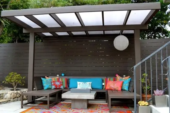 Zen pergola with vinyl roof