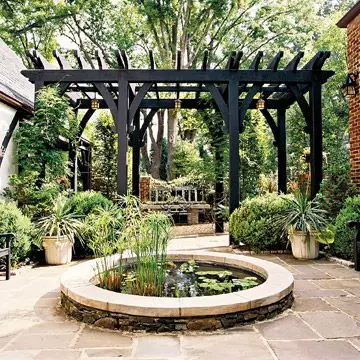 basic black garden pergola