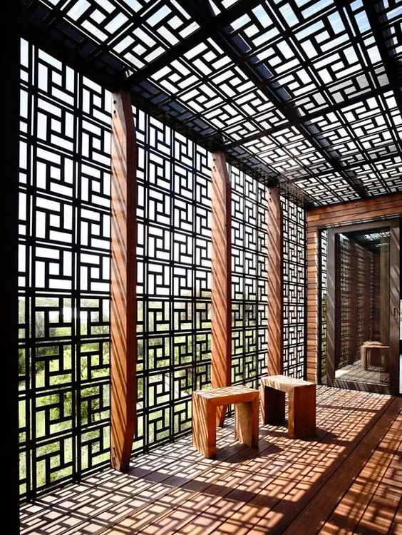 geometric pergola screens and shade