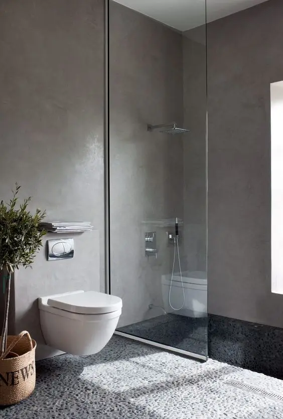 concrete bathroom walls