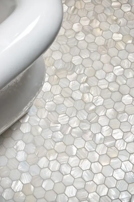 hexagonal miniature pearl tiles