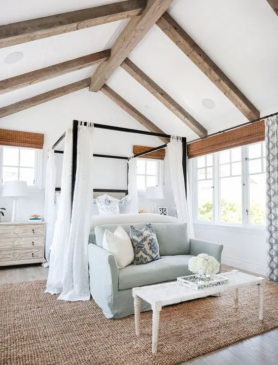 open and airy bedroom