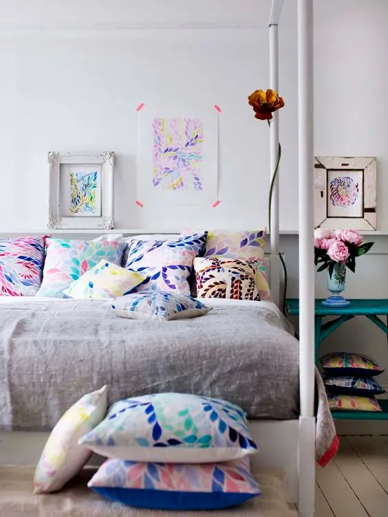 colourful master bedroom