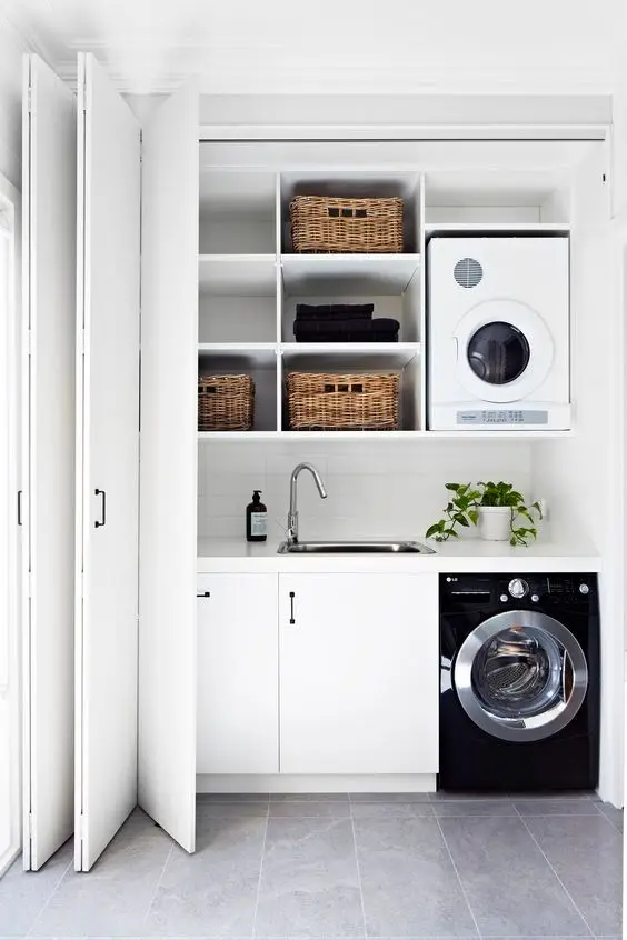 compact hallway laundry