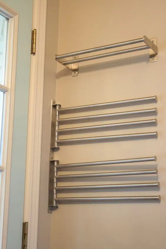 towel bars behind door