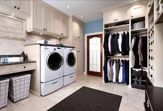 laundry in a closet