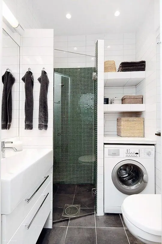 laundry in a bathroom