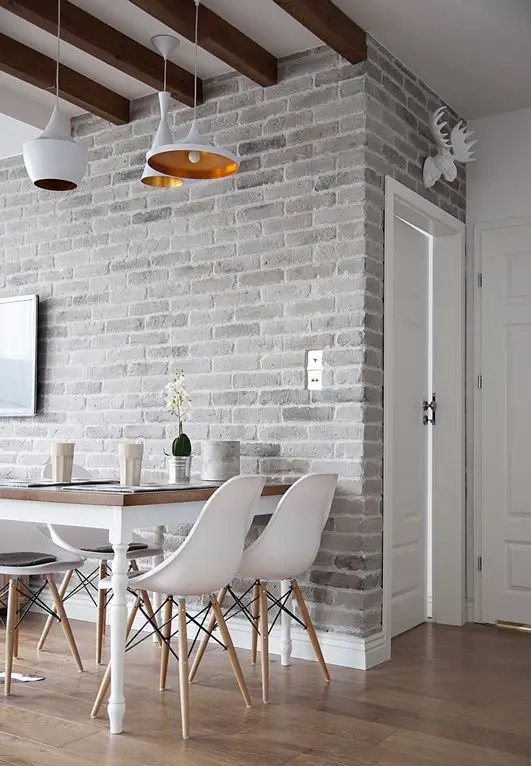 rustic Scandinavian dining space