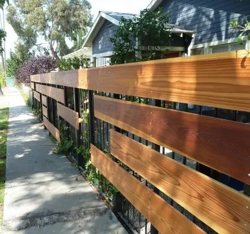 iron and wood fence