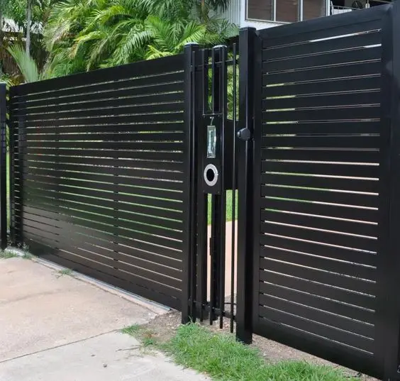 black iron fence
