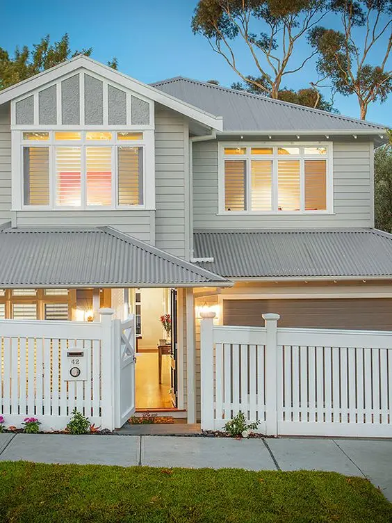 modern white fence
