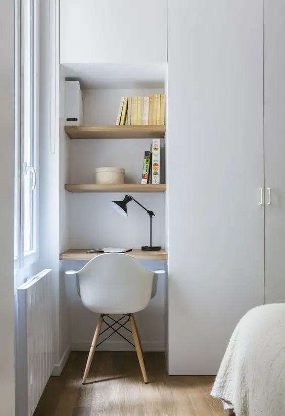 tiny study nook closet