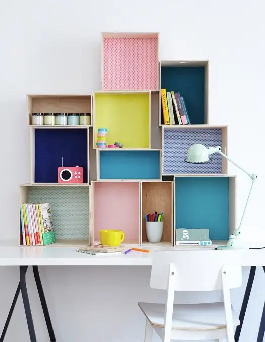 colourful study desk