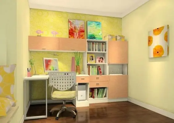 yellow study room