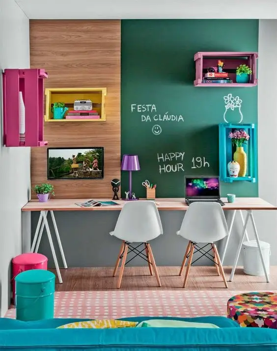 colourful study room