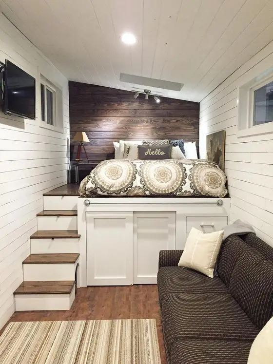 bedroom with a loft