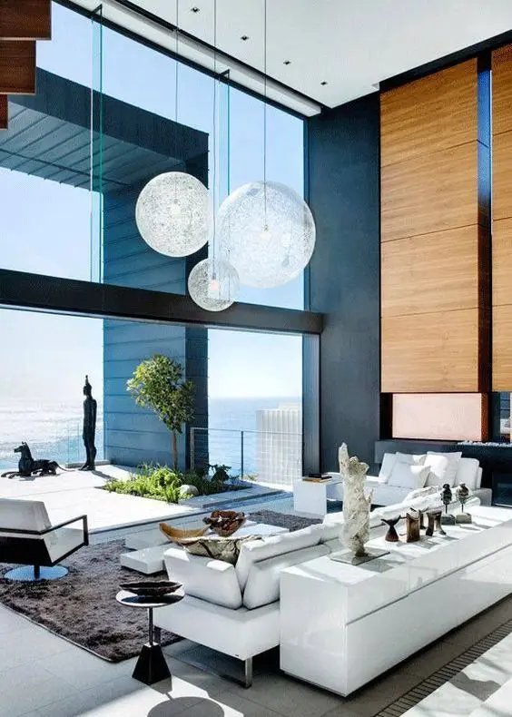 grand living room glass wall