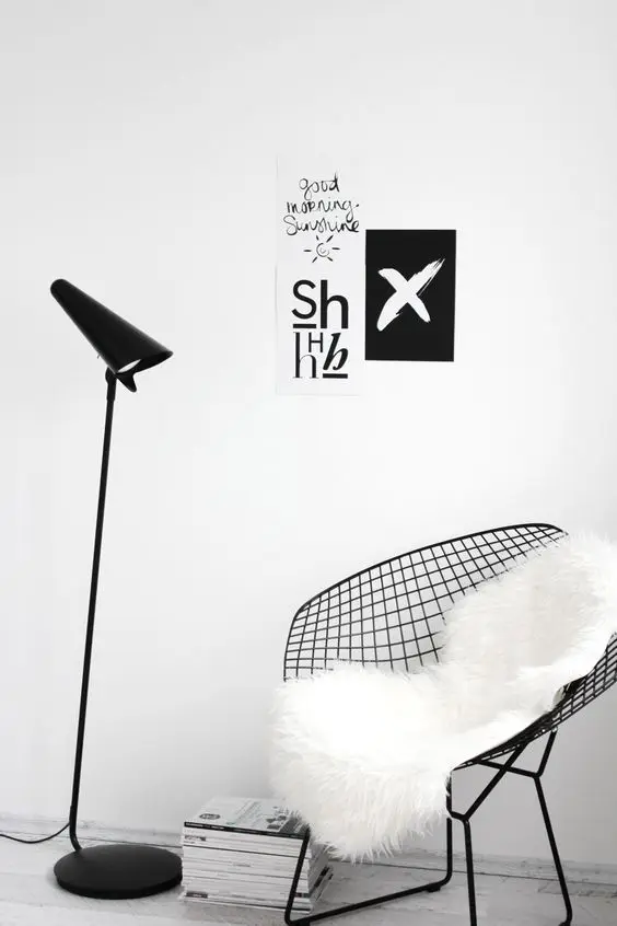 black wire mesh chair
