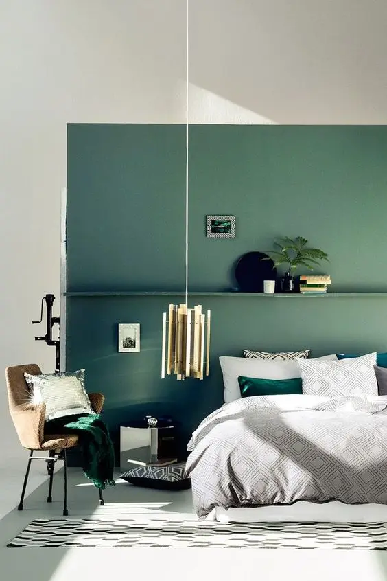 modern green bedroom