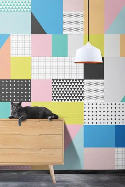 colourful patterned wall