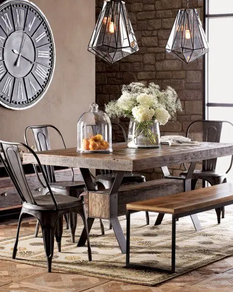 industrial modern dining room