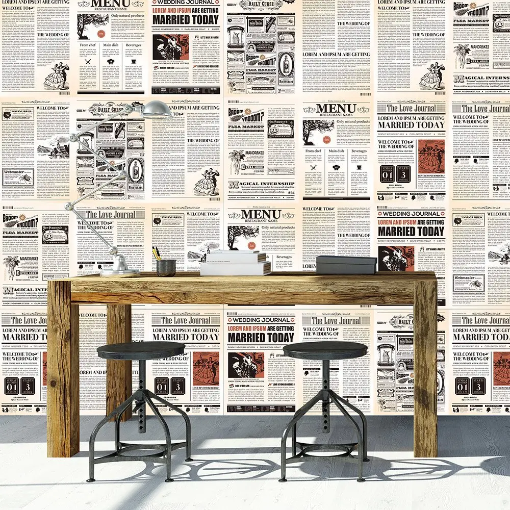 vintage newspaper wallpaper design