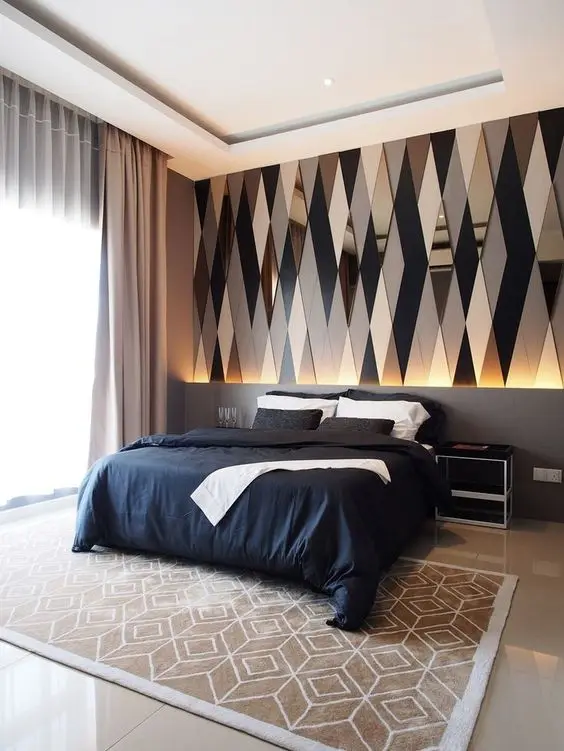 mirrored modern bedroom