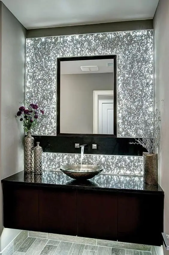 luxurious powder room