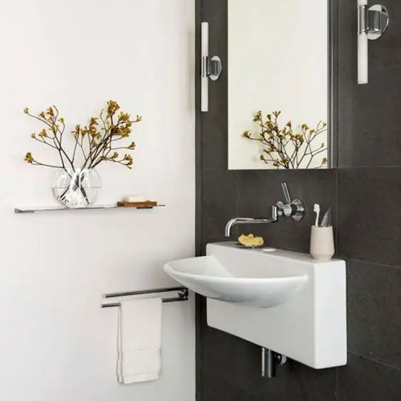 minimalist powder room