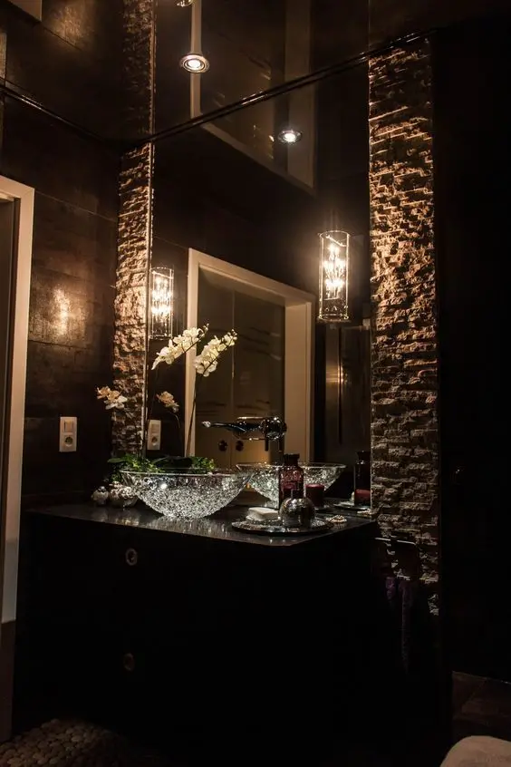 glamorous powder room