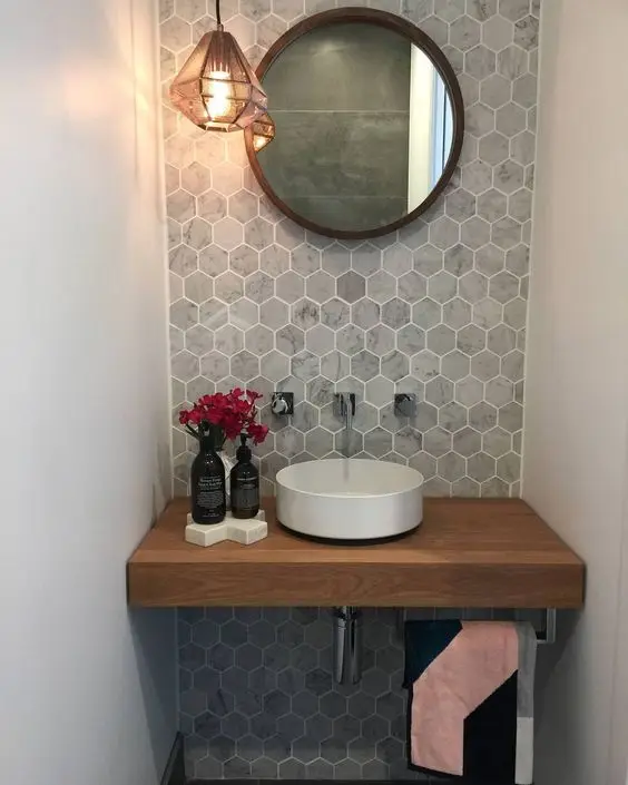 tiny powder room