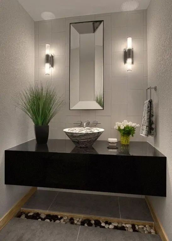 spa themed powder room
