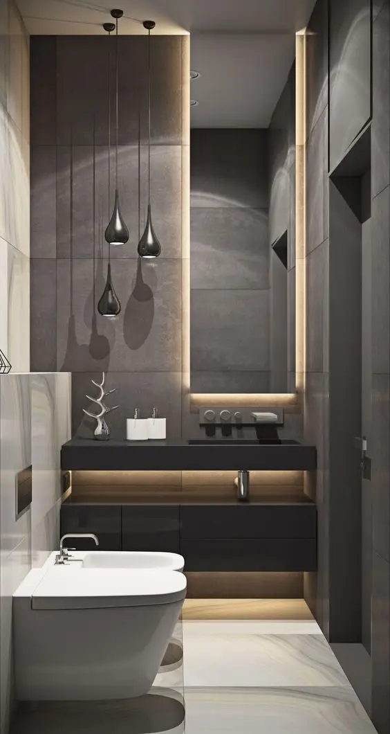 ultra modern powder room