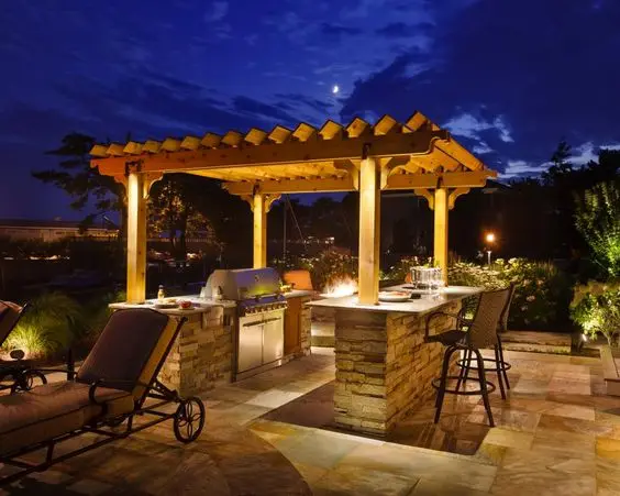 pergola outdoor kitchen