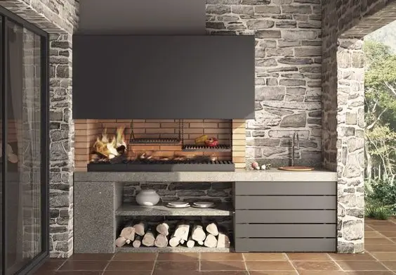 modern outdoor kitchen