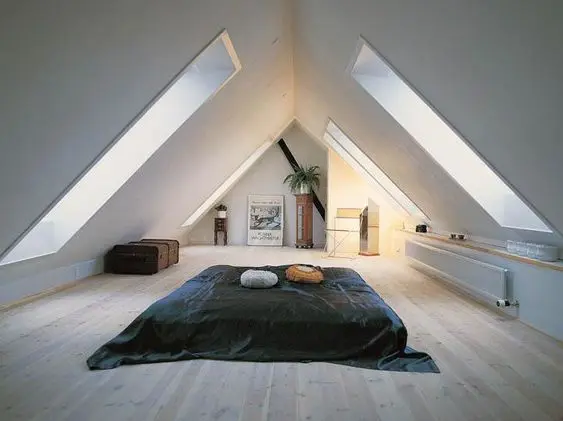 minimalist loft bedroom