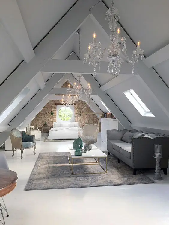 elegant attic bedroom