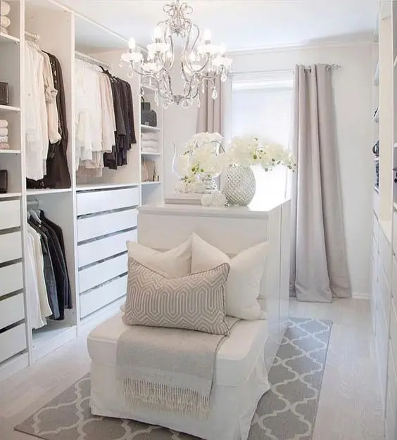 white cosy closet
