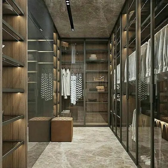 luxurious marbled closet